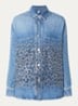 Blouse van denim met strass - Indigo