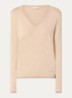 Fijngebreide pullover met strass - Beige