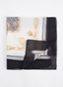 Foulard sjaal met logoprint en glitter  - Zwart