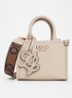 Handtas met tasbedel en logo - Creme