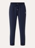 High waist tapered fit broek met logo en strass - Donkerblauw