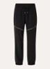 High waist tapered fit trackpants met elastische band en ritszakken - Zwart