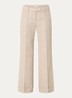 High waist wide fit pantalon met gemêleerd dessin - Beige