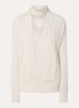 Ribgebreide pullover met sjaalkraag en lurex - Creme