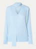 Ribgebreide pullover met sjaalkraag en lurex - Koper