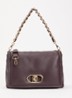 Schoudertas met logo en afneembare schouderriem - Aubergine