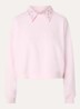 Sweater met afneembare kraag en strass - Zalmroze