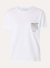 T-shirt met borstzak en strass - Wit