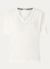 T-shirt met logo en strass - Gebroken wit