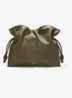 Flamenco Large clutch van kalfsleer - Donkerkhaki