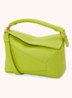 Puzzle Edge Small handtas van kalfsleer - Lime