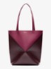 Puzzle Fold Medium shopper van kalfsleer - Bordeauxrood