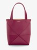 Puzzle Fold Mini shopper van kalfsleer - Bordeauxrood