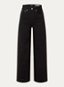 High waist straight leg jeans met donkere wassing - Zwart