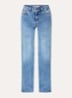 Palazzo high waist flared fit jeans met medium wassing - Indigo
