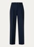 Wanda high waist wide fit pantalon met steekzakken - Donkerblauw