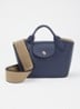 Épure crossbodytas XS van kalfsleer met afneembare schouderriem - Donkerblauw