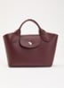 Épure crossbodytas XS van kalfsleer met afneembare schouderriem - Bordeauxrood
