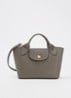Épure crossbodytas XS van leer met afneembare schouderriem - Grijs