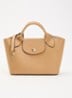 Épure crossbodytas XS van leer met afneembare schouderriem - Taupe