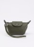 Le Pliage clutch XS van leer - Olijfgroen