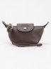 Le Pliage clutch XS van leer - Donkerbruin