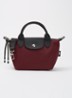 Le Pliage Energy handtas XS met leren details - Bordeauxrood