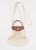Le Pliage Filet crossbodytas XS met leren details - Gebroken wit