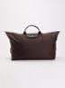 Le Pliage Green reistas XL met leren details - Donkerbruin