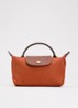 Le Pliage handtas met leren details - Oranjebruin