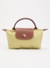 Le Pliage handtas met leren details - Mosgroen
