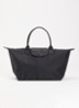 Le Pliage One handtas L met leren details - Zwart