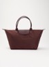 Le Pliage One handtas L met leren details - Aubergine
