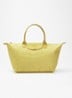 Le Pliage One handtas L met leren details - Lindegroen
