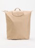 Le Pliage One rugzak M met leren details - Camel