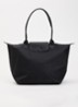 Le Pliage One schoudertas L met leren details - Zwart