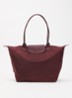 Le Pliage One schoudertas L met leren details - Bordeauxrood