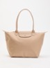 Le Pliage One schoudertas L met leren details - Beige
