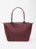 Le pliage One schoudertas M met details van leer - Aubergine
