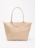 Le pliage One schoudertas M met details van leer - Beige