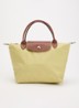 Le Pliage Original handtas S met leren details - Mosgroen