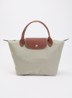 Le Pliage Original handtas S met leren details - Donkergrijs