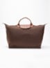 Le Pliage Original reistas L met leren details - Chocoladebruin