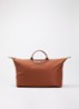 Le Pliage Original reistas XL met leren details - Cognac