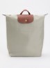 Le Pliage Original rugzak M met leren details - Grijs