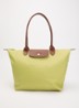 Le Pliage Original schoudertas L met leren details - Mosgroen