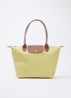 Le Pliage Original schoudertas M met leren details - Mosgroen