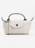 Le Pliage Xtra handtas XS van leer met afneembare schouderriem - Creme