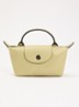 Le Pliage Xtra handtas XS van leer met afneembare schouderriem - Lichtgroen