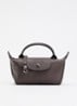 Le Pliage Xtra handtas XS van leer met afneembare schouderriem - Donkerbruin